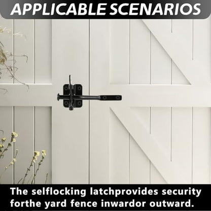 Self-Locking Gate Latch for Wooden Fence Pull String,