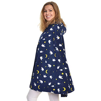 Angelina Women's Cozy Fleece Wearable Blanket or Blanket with Slipper Set - color: Sheep Wearable Blanket, size: One Size Fits Most