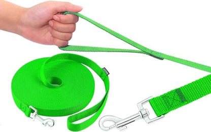 AMAGOOD Dog/Puppy Obedience Recall Training Agility Lead-15 ft 20 ft 30 ft 50 ft Long Leash-for Dog Training,Tie Out,Play,Safety,Camping (30Feet x 1Inch,Green) - color: Green, size: 1 Inch x 30 Feet