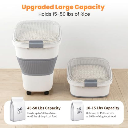 50 Lbs Rice Container, Collapsible Dog Food Storage Container - color: 50 lbs