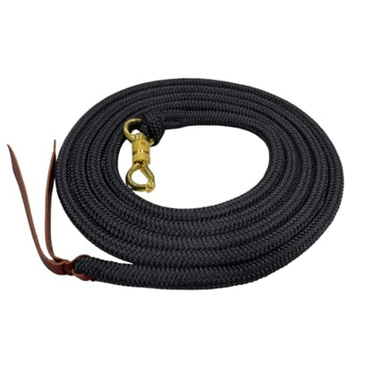 PARELLI 12 Foot Training Rope - Strong Everyday Use All-Purpose Horse Lead Rope with Loop & Latigo Popper | 9/16" Diameter Smooth Yachting Braid, Black - color: Black