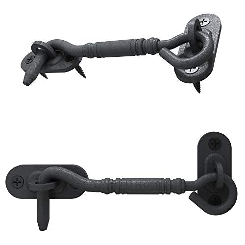 skysen 4” Privacy Hook Latch for Sliding Barn Door, Black(2802)