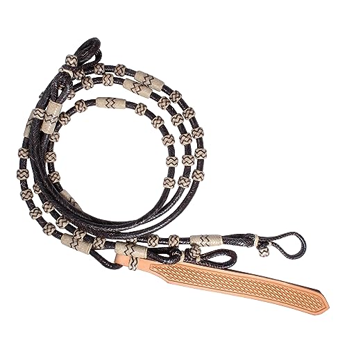 Professional's Choice Rawhide Braided Romal Horse Reins - color: Brown Natural