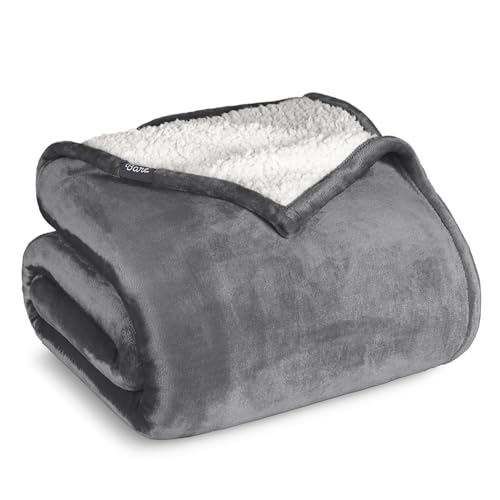Bare Home Sherpa Fleece Blanket (Full/Queen, Grey) - color: 05 - Grey, size: Full/Queen