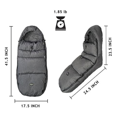 CozyMe Stroller Footmuff, Stroller Blanket with Hoodie for Toddler Winter Stroller Cover, Stroller Bunting Bag with Fleece Lined Front Height Adjustable & Removable Baby Bunting Bag for 6M-4T - color: black