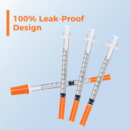 1ml/cc 29G 1/2" Syringes with Needle, 100 Pack - style: 1ml/cc 29G 1/2"