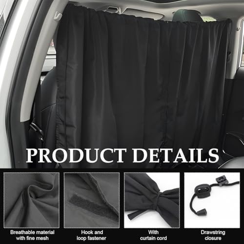 Car Privacy Curtain, Vehicle Privacy Blackout Curtain Sun Shade Cover, Auto Sunshade Screen Cover Blocks Light for Sleeping Camping Fit Sedan SUV Truck, Car Accessories - color: 1pcs