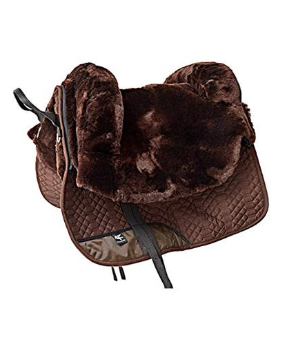 Engel Sheepskin Lined Bareback Pad - Western - color: brown brown