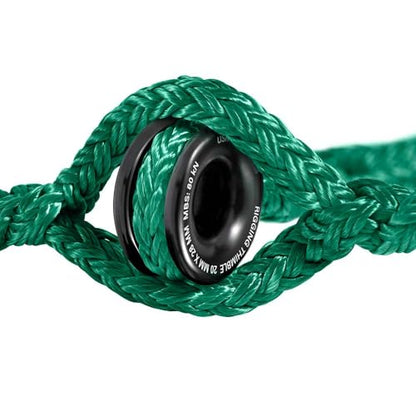 Pelican Rope Arborist Sling, USA Made 3/4" 10 FT Adjustable Rigging Block Sling with Aluminum Ring - Single-Head, 20,000 LBS MBS / 2,000 LBS WLL, 12 Strand Green Polyester, Tree Climbing Gear - style: Single-head 3/4" - 10 Ft