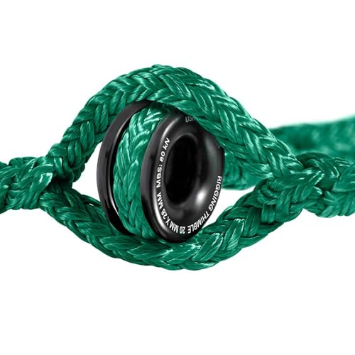 Pelican Rope 3/4" - 15 FT - Green Adjustable Rigging Block Sling with Aluminum Ring - 20,000 LBS MBS / 2,000 LBS WLL, 12 Strand, Polyester, Arborist Sling, Tree Climbing Gear - Single-Head - style: Single-Head | 3/4" – 15 FT