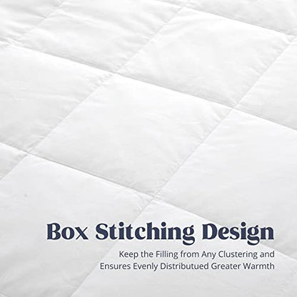 puredown® Blankets King Size - Soft Lightweight Down Blanket for Bed, Cozy Warm Luxury Bed Blanket with Satin Trim, White (108"X90") - color: 01 White, size: King