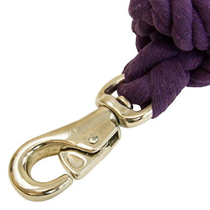 Intrepid International 10' Cotton Lead Rope with Bull Snap - color: Purple