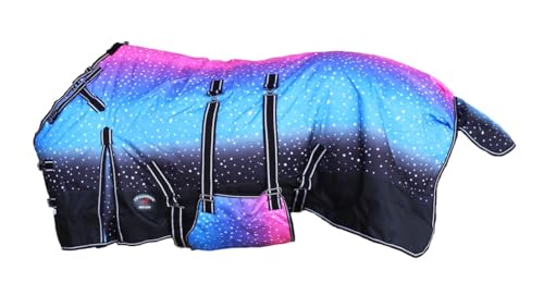 Challenger 1200D Turnout Waterproof Fleece Lined Medium Winter Blanket Glaxy 391LG - color: Galaxy, size: 82 inches