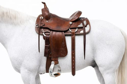 CHALLENGER Horse Horse Saddle Stirrups Western Aluminium Twisted Engraved Rhinestone Cross 51189TR