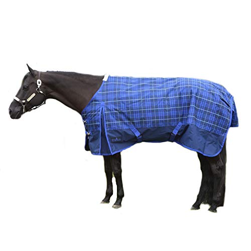 NorthernLite 600 Denier Waterproof Turnout Rain Sheet (74", Blue Plaid) - color: Blue Plaid, size: 74"