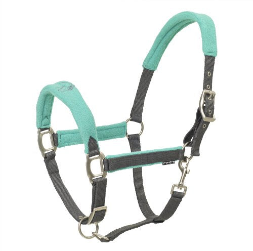Centaur Fleece Cushion Breakaway Halter - Size:Cob Color:Grey/Aqua