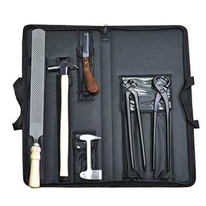 Horse Farrier Tool Kit – Complete Hoof Trimming Set with Nipper, Rasp, Hoof Knife, Buffer, Hammer & Cutter in Durable Professional Equine Hoof Grooming & Maintenance Tools