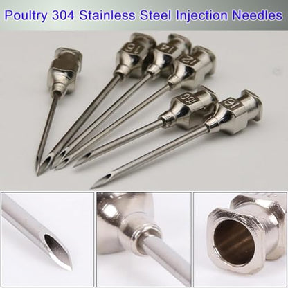 16 Gauge Veterinary Needles, Cattle Needle Poultry Injection Needles 10 Sticks, Suitable for Pigeons, Chickens, Ducks, Geese, Pigs, Sheep, Horses, And Other Large And Small Animals (16*25mm) - size: 16*25mm