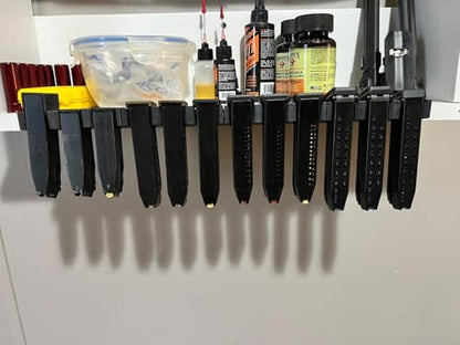 Magazine Mount for Glock 17 19 26 31 32 33 34 Mags - Wall Display Storage Organization System (8 Mounts Hold 24 Mags) - color: 8 Mounts Hold 24 Mags