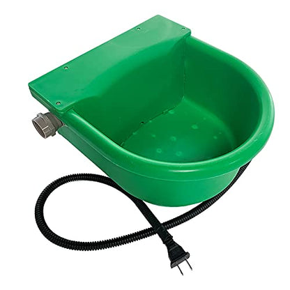 Automatic Heated Dog Water Bowl 1.3Gal 100W Outdoor for Chicken | US Plug chew‑proof Cord in Winter freezing temperatures water trough with float valve for Horses Sheep livestock Poultry