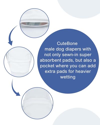 CuteBone Dog Diapers Male 4 Pack Puppy Wraps Reusable Doggie Belly Bands for Male Dogs Small Medium Large - size: XS(9"-11")
