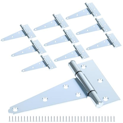 5" Zinc Plated Gate Hinges, 10 Pack T Strap Hinges Heavy Duty for Fence - color: Zinc, size: 5" - 10pack