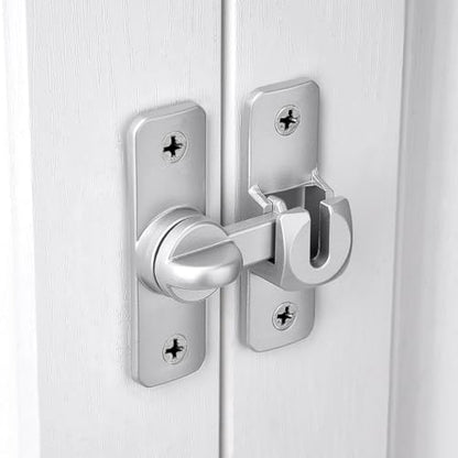 Silver Aluminum Alloy Gate Lock,90/180 Degree Barn Door Latch - color: Silver