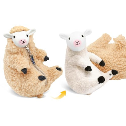 Cute Shaved Sheep Stuffed Animal, Kawaii Lamb Plushie Toy for Teen Kid Girl - color: Lightyellow
