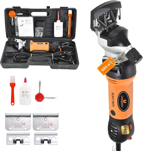 Heavy Duty Horse Clippers 600W Professional Electric Grooming Kit for Horses, Goats, Cattle & Livestock – 6-Speed Heavy Duty Farm Haircut Trimmer for Thick Coats – Equine Clippers with Accessories