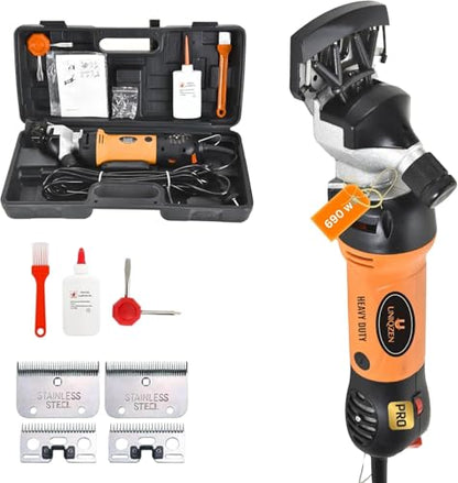 Heavy Duty Horse Clippers 600W Professional Electric Grooming Kit for Horses, Goats, Cattle & Livestock – 6-Speed Heavy Duty Farm Haircut Trimmer for Thick Coats – Equine Clippers with Accessories