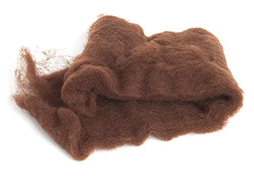 Maori Wool Carded Batting for Needle Felting, 3.5 oz, Chestnut Brown - color: Chestnut