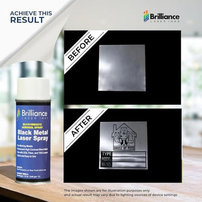 Brilliance Laser Inks 12 Oz Laser Marking Spray - Black, Permanent High Contrast Metal Marker Aerosol for Fiber, YAG, Diode, and CO2 Laser Engraver Machine, BLI101 - color: 1 Pcs