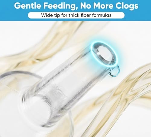 60ml Catheter Tip Syringe with Covers 10 Pack by Tilcare - Sterile Plastic Medicine Food Droppers for Children, Pets or Adults – Latex-Free Oral Medication Dispenser - Large Feeding Tube Syringes