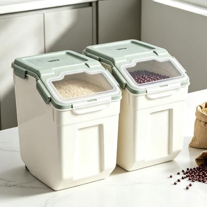 RUIAN Flour Storage Container 50lb Airtight Food Storage Bin(Green,4pcs) - color: Green,4pcs,50lb