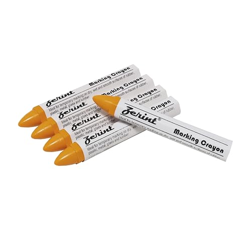 Industrial Wax Marking Crayons - Yellow (5-Pack) for Tires, Metal, Wood, Glass & Plastic - 100mm Long-Lasting Crayons, High Visibility & Scratch Resistant(HT-921Y) - color: Yellow