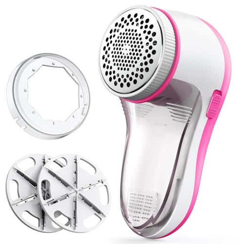 POPCHOSE Fabric Shaver, Lint Shaver with 6-Leaf Blade, Rechargeable - color: Pink