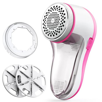 POPCHOSE Fabric Shaver, Lint Shaver with 6-Leaf Blade, Rechargeable - color: Pink