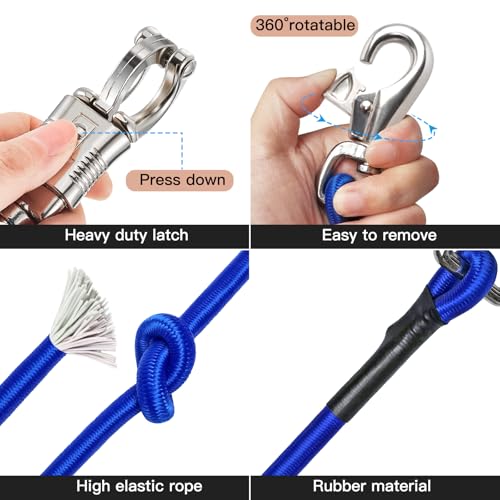 2 Pack Bungee Horse Trailer Ties, 36 Inch Long - color: Blue