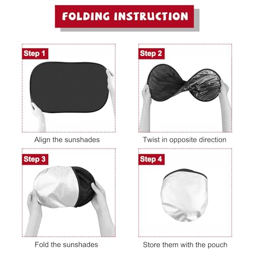 povtii 2PCS Car Window Shades, 21"×14" Side Window Screens Sun Shade Blocker for Your Child, Universal Glare Shield and UV Rays Protection Car Accessories Cling Window Cover (Black) - color: Black