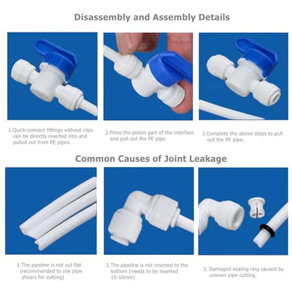 10 PCS 3/8" x 3/8" x 1/4" Push Fit T-Shaped 3-Way Tube Connector, Plastic Quick Connect Fittings for RO Water Purification System, Reverse Osmosis, Water Filters (White) - style: 3/8"-1/4"-3/8" T connect(10)