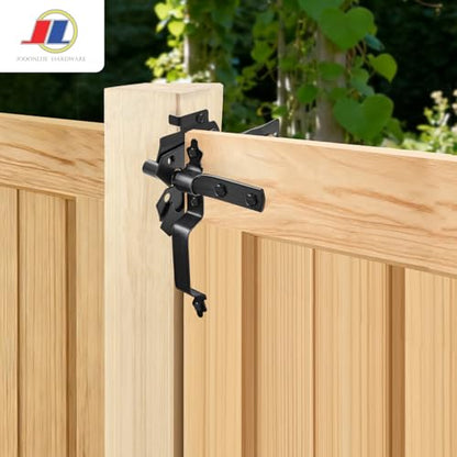 Gate Latch Set, Gate Handle & Latch, Heavy Duty, Black - size: Modern Door Post