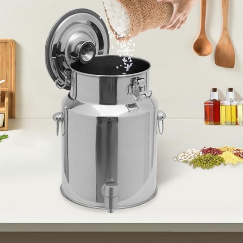 304 Stainless Steel Water Dispenser, 10L/2.64 Gal Milk Jug Dispenser | Metal Water Dispenser, Beverage Dispenser with Locking Sealed Lid, Liquid Container Storage Jug Pot for Milk, Wine, Oil