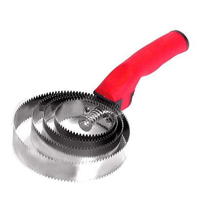 BOTH WINNERS Reversible Stainless Steel Curry Comb with Soft Touch Grip (Red) - color: red