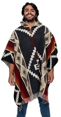 Alpaca Land, Handmade Ecuadorean Alpaca Wool Ponchos - color: Grey Otavalo