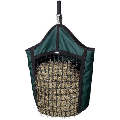 Tough 1 Nylon Hay Tote with Net Front - color: Hunter Green