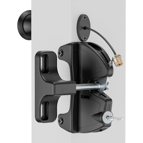 Key Lockable Two Sided Gate Latch for Wooden Fence with Pull Cord