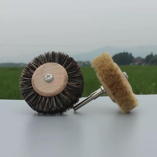 2-Piece Set of Horsehair Brushes, polishing Wheels, Woodworking Furniture, Rotating Drilling Tools (Color: 2-Piece Horsehair Brushes)
