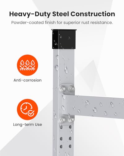 Ladder Rack for Trailer, Adjustable Roof Ladder Rack, 400 lbs Capacity | 5.77-8.65 ft Adjustable Length, Heavy-Duty Steel, Stopper Design, Fits Enclosed and Open Trailers, Sliver - color: Sliver