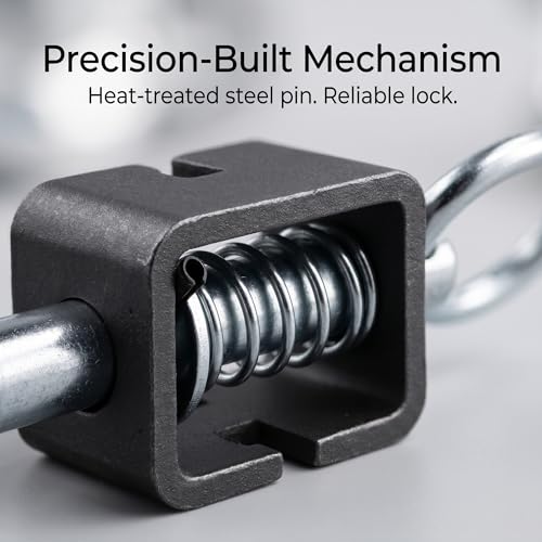 SINJEUN 6 Pack Spring Latch Lock, Trailer Gate Latch, Universal Weld-On Spring Latch Assembly with Plain Tube for Utility Trailer Gate, Heavy Duty Spring Loaded Pin