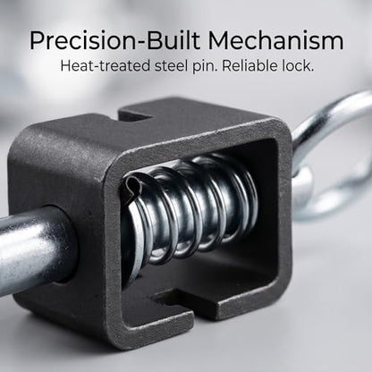 SINJEUN 6 Pack Spring Latch Lock, Trailer Gate Latch, Universal Weld-On Spring Latch Assembly with Plain Tube for Utility Trailer Gate, Heavy Duty Spring Loaded Pin